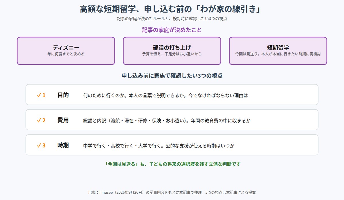 短期留学を申し込む前の家庭の線引きと3つの視点